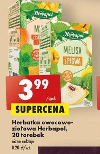 Biedronka Herbatka owocowo-ziołowa Herbapol, 20 torebek oferta