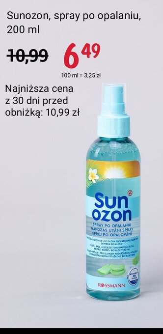 Rossmann Spray aloesowy po opalaniu oferta