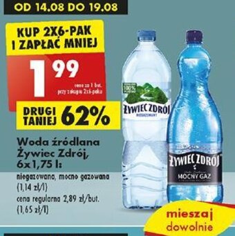 Biedronka Woda źródlana Żywiec Zdrój, 1,75 l oferta