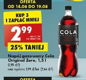 Biedronka Napój gazowany Cola Original Zero, 1,5l oferta