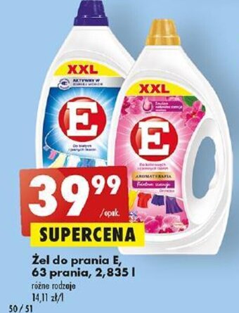 Biedronka Żel do prania E, 63 prania, 2,835 l oferta