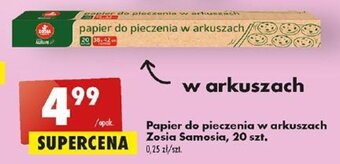 Biedronka Papier do pieczenia w arkuszach Zosia Samosia, 20 szt. oferta