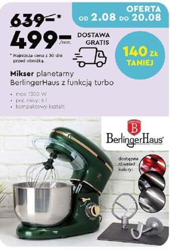 Biedronka Mikser planetarny BerlingerHaus oferta