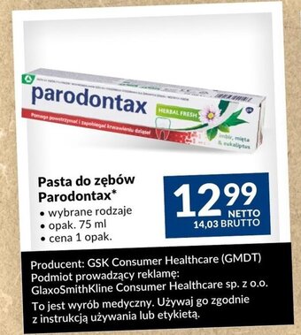 Makro Pasta do zębów Parodontax* 75 ml oferta