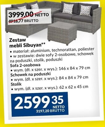 Makro Zestaw mebli Sibuyan** oferta