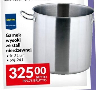 Makro METRO Garnek wysoki ze stali nierdzewnej • śr. 32 cm • poj. 24l oferta