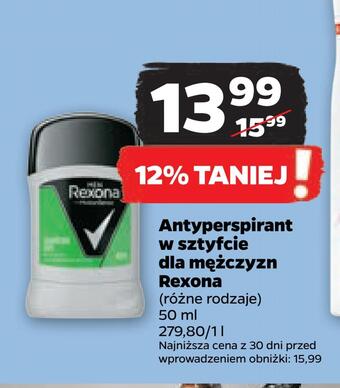 Netto Antyperspirant w sztyfcie dla mężczyzn rexona oferta
