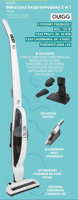 ALDI Odkurzacz bezprzewodowy quigg oferta
