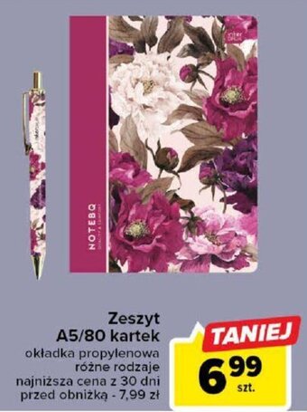 Carrefour Zeszyt A5/80 kartek oferta