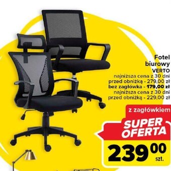 Carrefour Fotel biurowy VERTO z zagłówkiem oferta