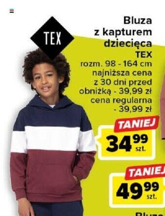 Carrefour Bluza z kapturem dziecięca TEX oferta