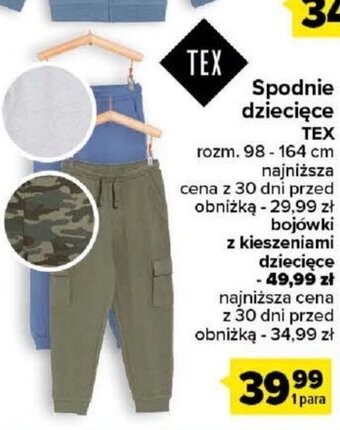Carrefour Spodnie dziecięce TEX oferta