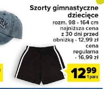 Carrefour Szorty gimnastyczne dziecięce oferta
