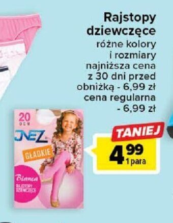 Carrefour Rajstopy dziewczęce oferta