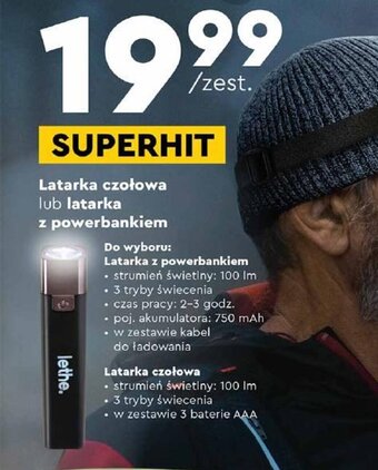Biedronka Latarka czołowa lub latarka z powerbankiem oferta