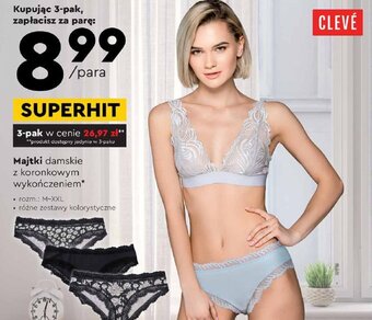 Biedronka Majtki damskie z koronkowym wykończeniem 3-pak oferta