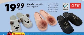 Biedronka Kapcie damskie lub męskie oferta