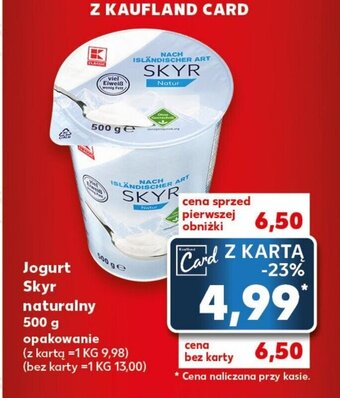 Kaufland Jogurt Skyr naturalny 500 g oferta