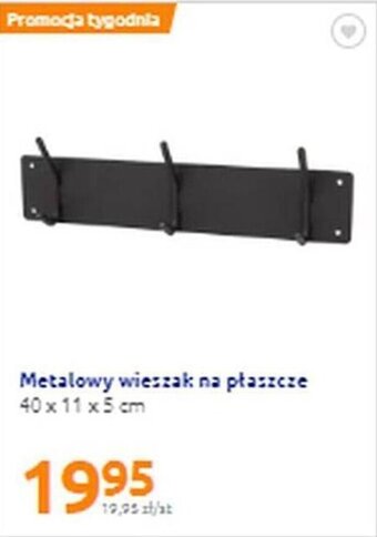 Metalowy wieszak na płaszcze 40 x 11 x 5 cm
