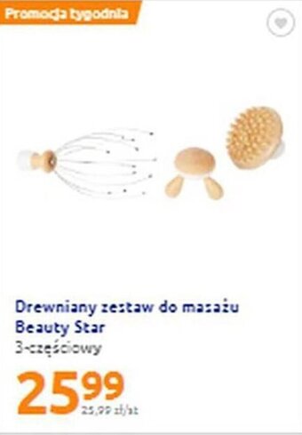 Action Drewniany zestaw do masażu Beauty Star 3-częściowy oferta