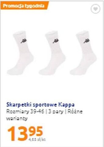 Action Skarpetki sportowe Kappa 3 pary oferta