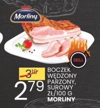 Wafelek BOCZEK WĘDZONY PARZONY, SUROWY 100 G MORLINY oferta