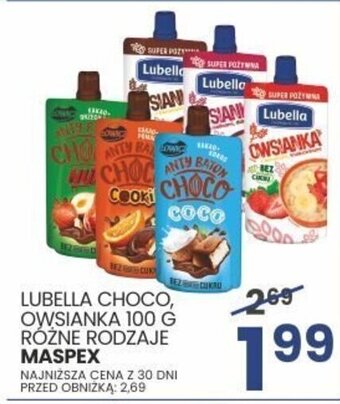 Wafelek LUBELLA CHOCO, OWSIANKA 100 G MASPEX oferta