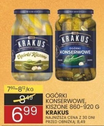 Wafelek OGÓRKI KONSERWOWE, KISZONE 860-920 G KRAKUS oferta