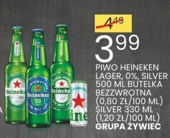 Wafelek PIWO HEINEKEN LAGER, 0%, SILVER 500 ML SILVER 330 ML GRUPA ŻYWIEC oferta