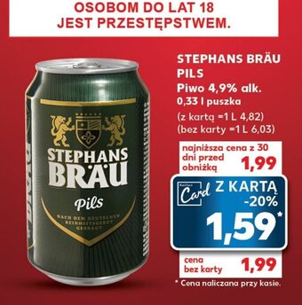 Kaufland STEPHANS BRÄU PILS Piwo 4,9% alk. 0,33 l oferta