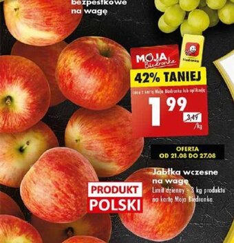 Biedronka Jabłka wczesne na wagę 1 kg oferta
