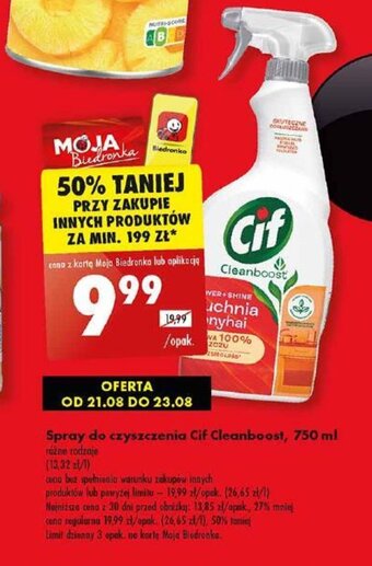 Biedronka Spray do czyszczenia Cif Cleanboost, 750 ml oferta