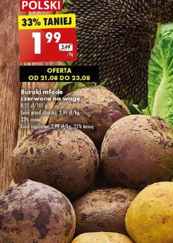 Biedronka Buraki młode czerwone na wagę 1 kg oferta