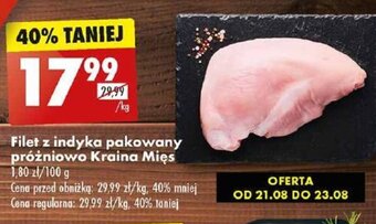 Biedronka Filet z indyka pakowany próżniowo Kraina Mięs 1 kg oferta
