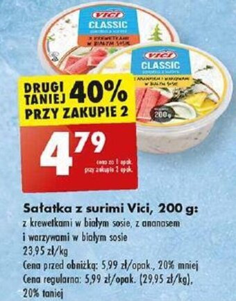 Biedronka Sałatka z surimi Vici, 200 g: oferta
