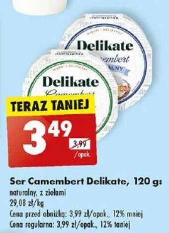 Biedronka Ser Camembert Delikate, 120 g oferta