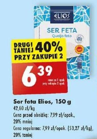 Biedronka Ser feta Elios, 150 g oferta