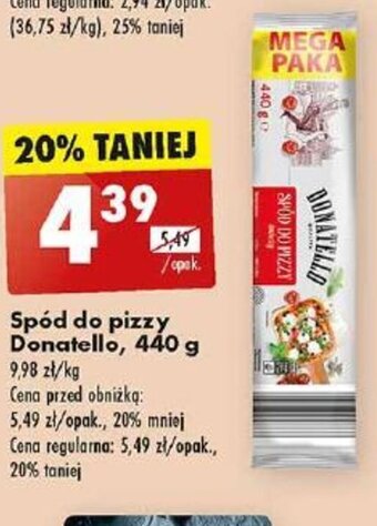 Biedronka Spód do pizzy Donatello, 440 g oferta