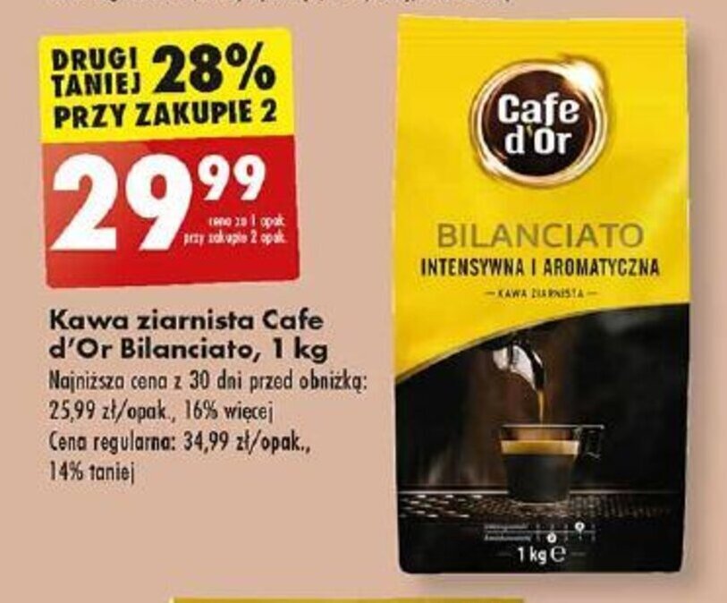 Promocja Kawa ziarnista Cafe d'Or Bilanciato, 1 kg w Biedronka