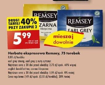 Biedronka Herbata ekspresowa Remsey, 75 torebek oferta