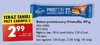 Biedronka Baton proteinowy Vitanella, 49 g oferta