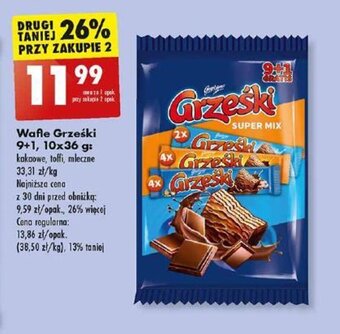 Biedronka Wafle Grześki 9+1, 10x36 g oferta
