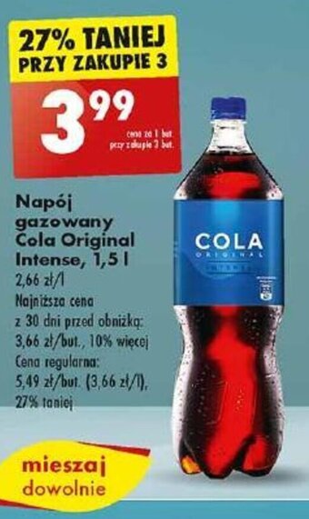 Biedronka Napój gazowany Cola Original Intense, 1,5 l oferta