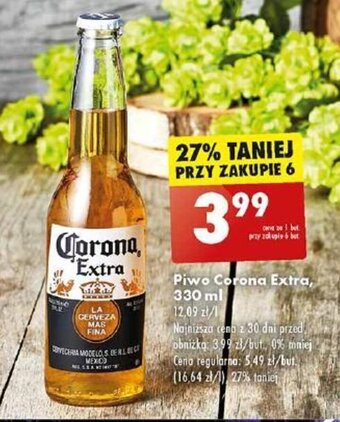 Biedronka Piwo Corona Extra, 330 ml oferta