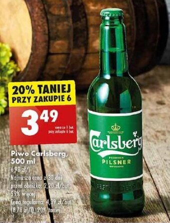 Biedronka Piwo Carlsberg, 500 ml oferta