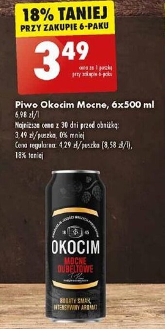Biedronka Piwo Okocim Mocne, 6x500 ml oferta