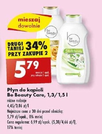 Biedronka Płyn do kąpieli Be Beauty Care, 1,3/1,5 l oferta