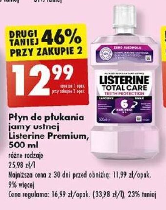 Biedronka Płyn do płukania jamy ustnej Listerine Premium, 500 ml oferta