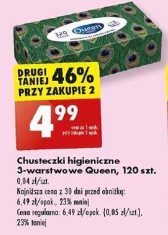 Biedronka Chusteczki higieniczne 3-warstwowe Queen, 120 szt. oferta