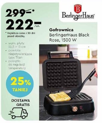 Biedronka Gofrownica BerlingerHaus Black Rose, 1500 W oferta